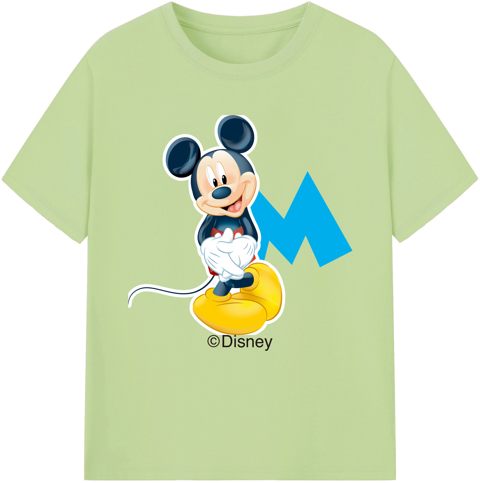（画像用） ミッキーマウス Mickey Mouse 綿100％半袖Tシャツ（フロントプリント）
